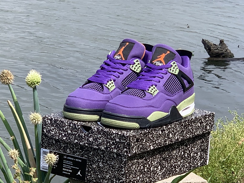 2022 Air Jordan 4 Purple Black White Shoes